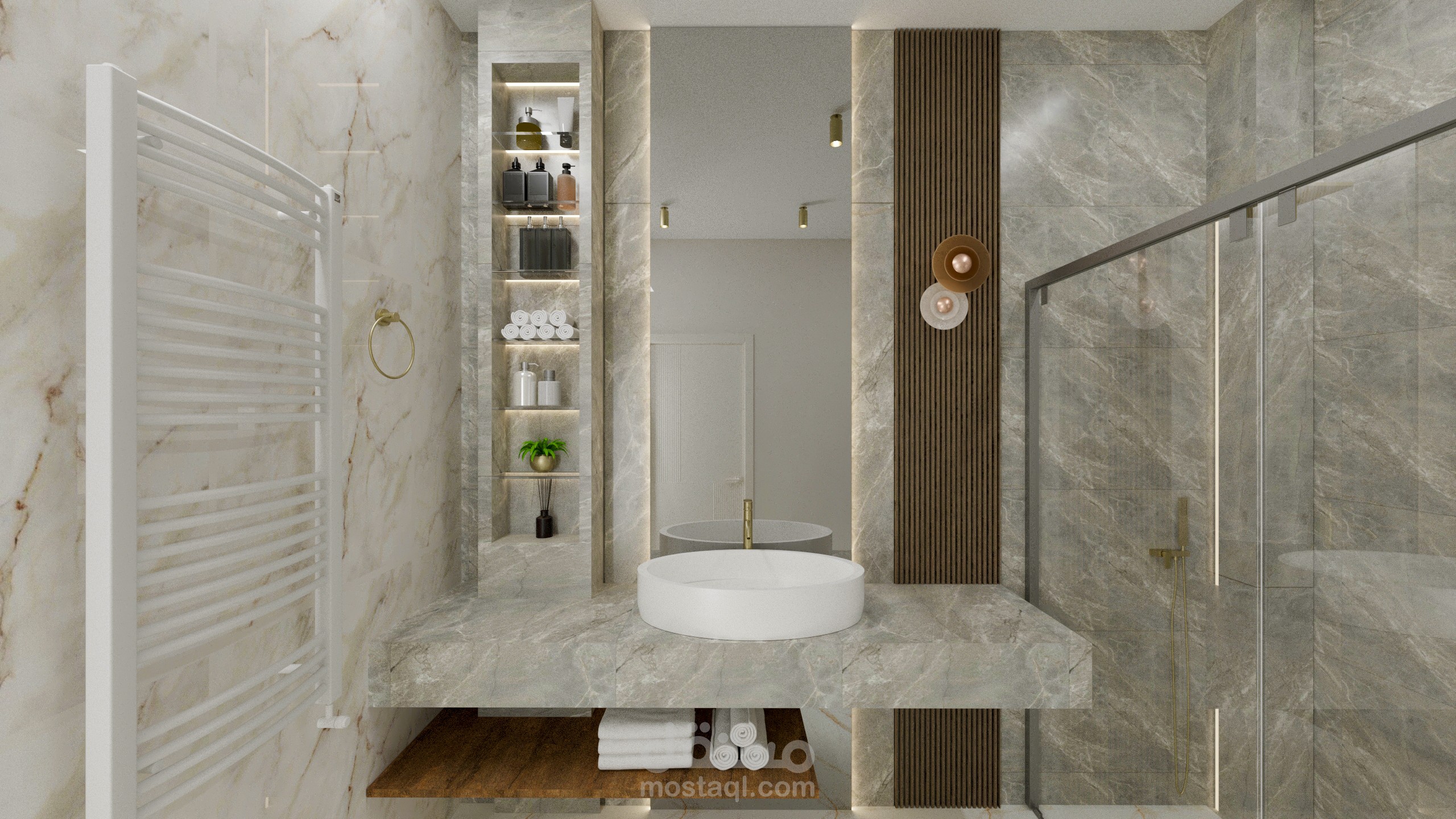 تصميم حمام بطابع modern