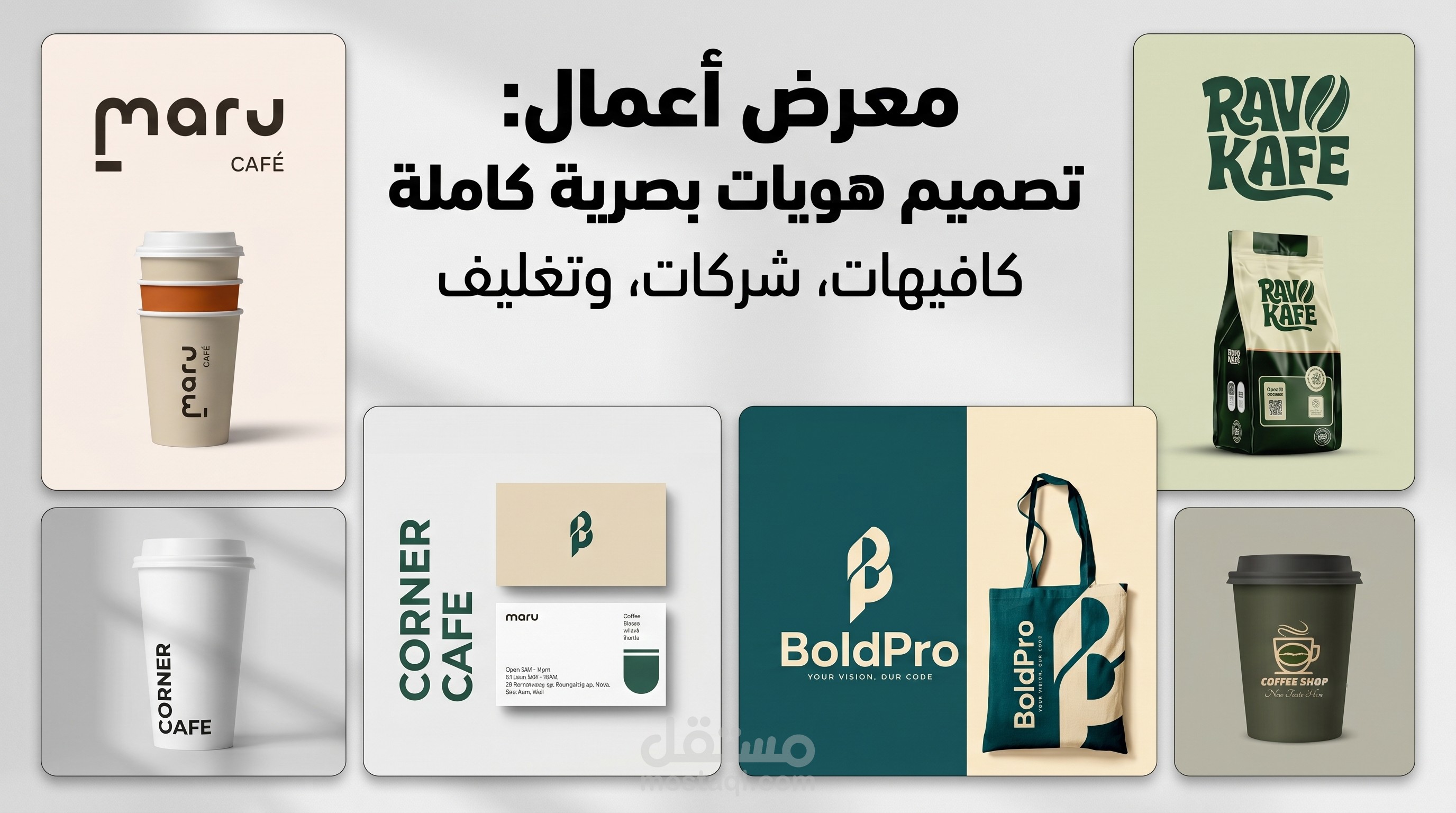تصميم هوية بصرية كاملة وتطبيقات المطبوعات والتغليف (Branding & Packaging)