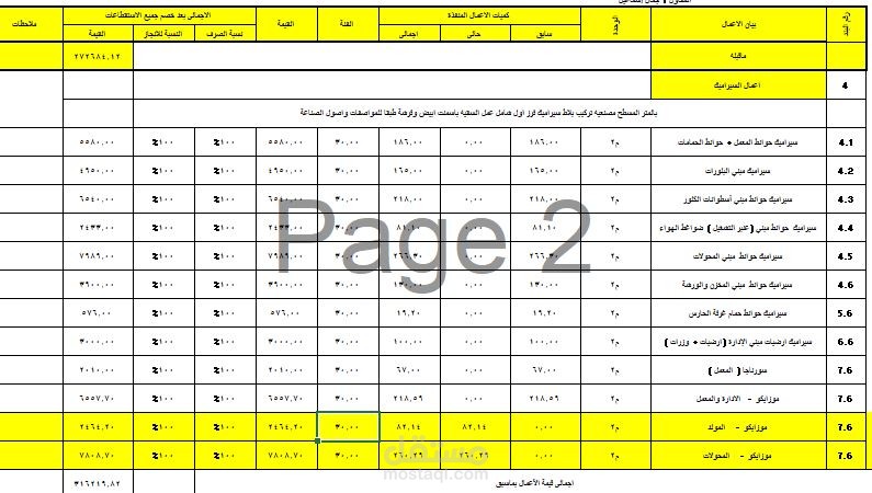 حساب كميات