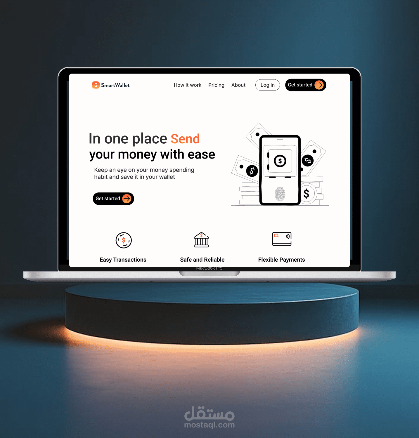 تصميم واجهة لموقع بنك رقمي