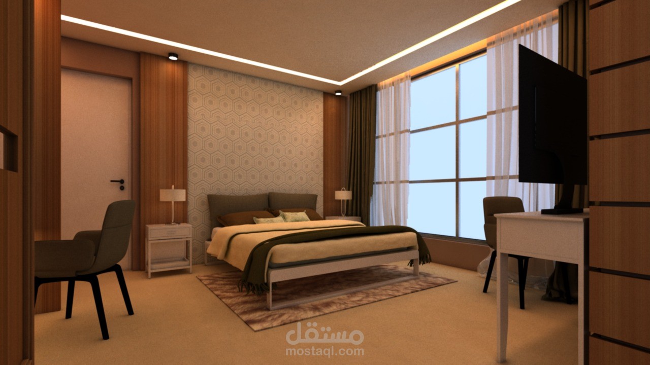 تصميم غرفة فندقية