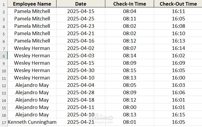 Professional Employee Attendance Tracking in Excel Sheet