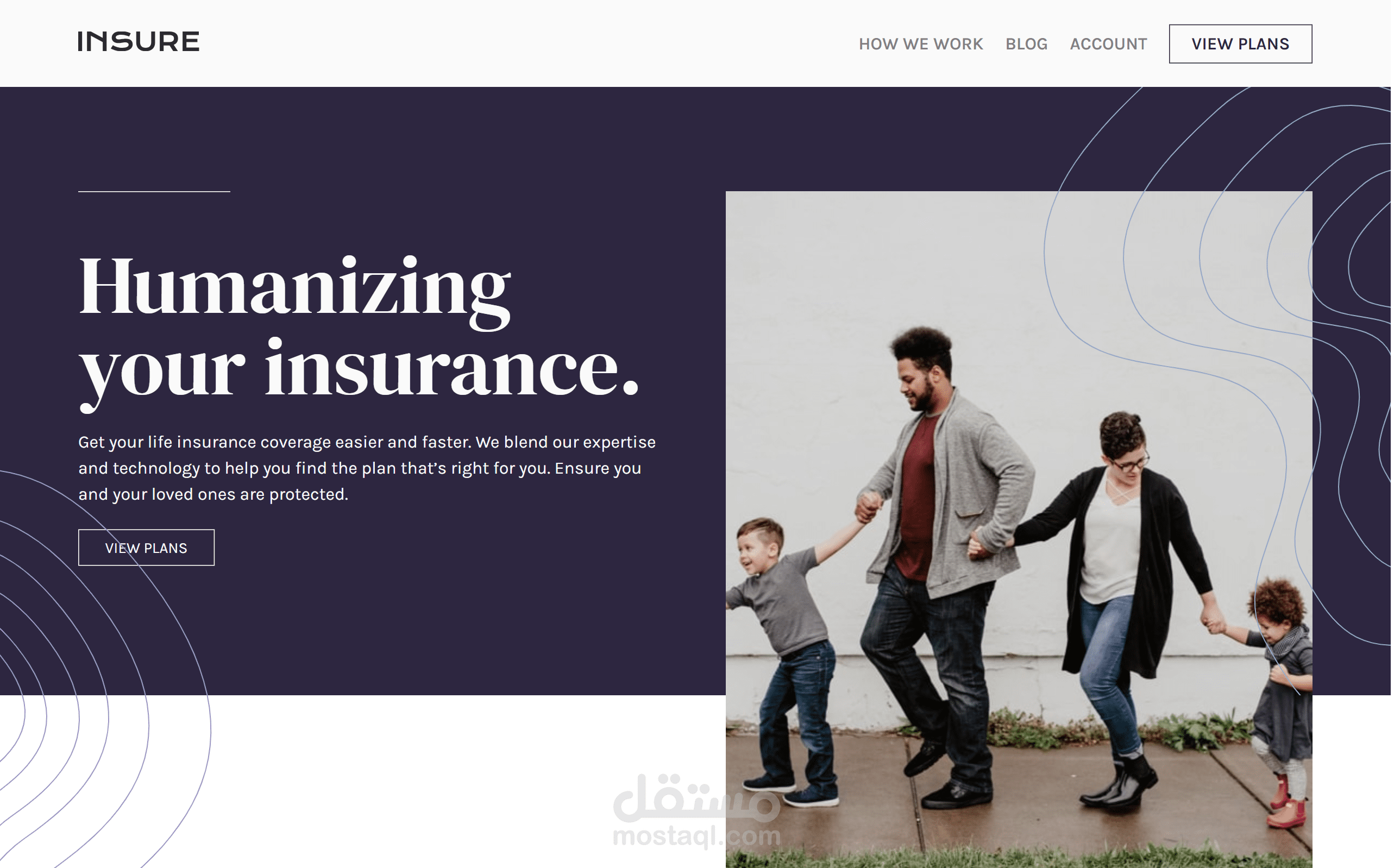 تصميم وتطوير Landing Page احترافية لشركة تأمين (Insurance Website)