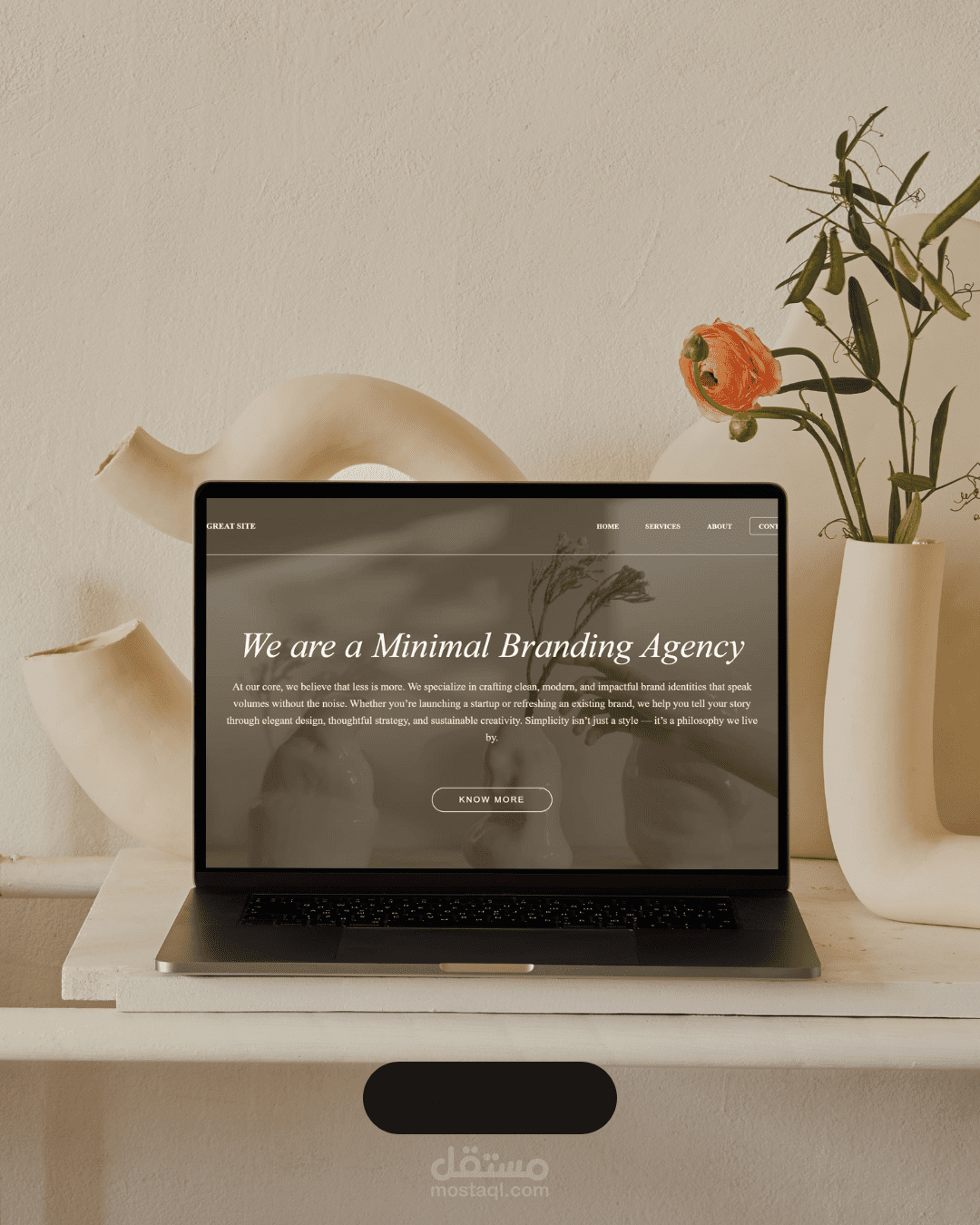 تصميم صفحة هبوط لوكالة تصميم علامات تجارية بسيطة