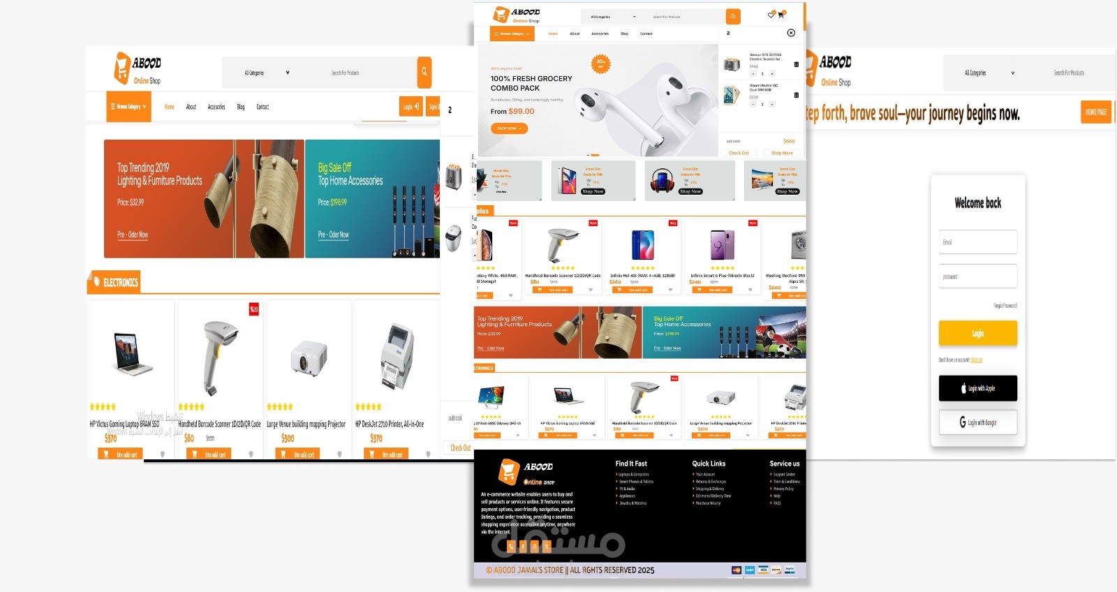 موقع تجارة إلكترونية متكامل بتصميم عصري ومتجاوب Fully Responsive E-Commerce Website with Modern Design