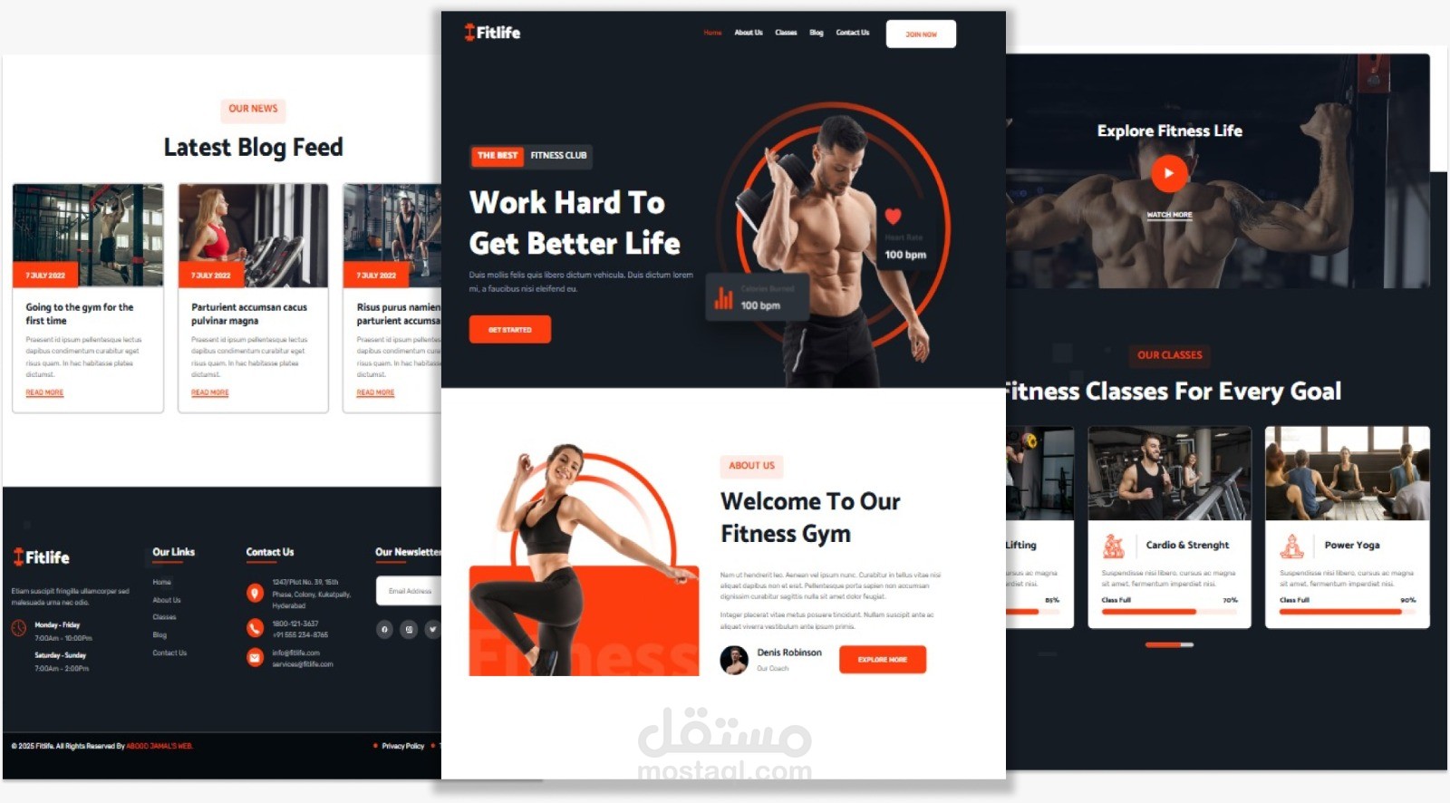 FITLIFE – موقع لياقة بدنية احترافي ومتجاوب FITLIFE – Professional & Responsive Gym Website