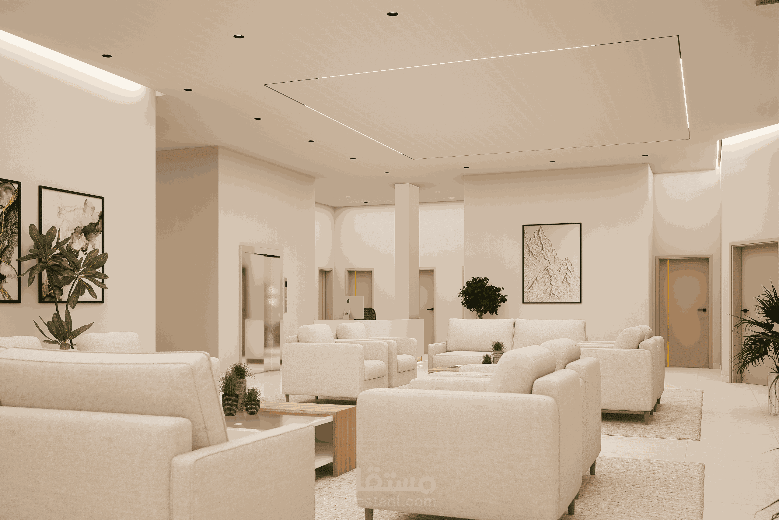 تصميم خاص لصالات داخل مركز طبي للعيون