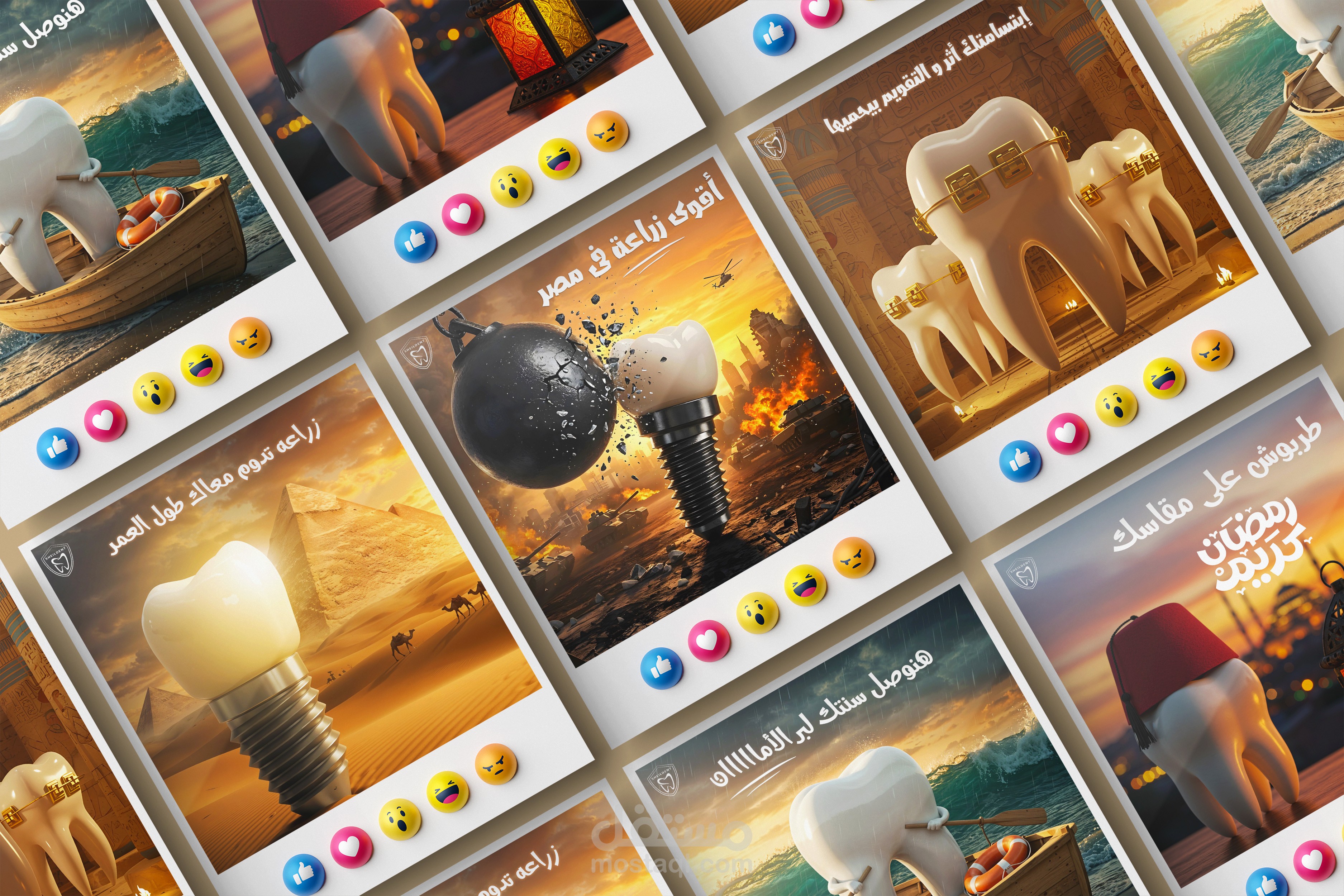 تصميم حملة سوشيال ميديا مبتكرة لعيادة أسنان باستخدام الذكاء الاصطناعي