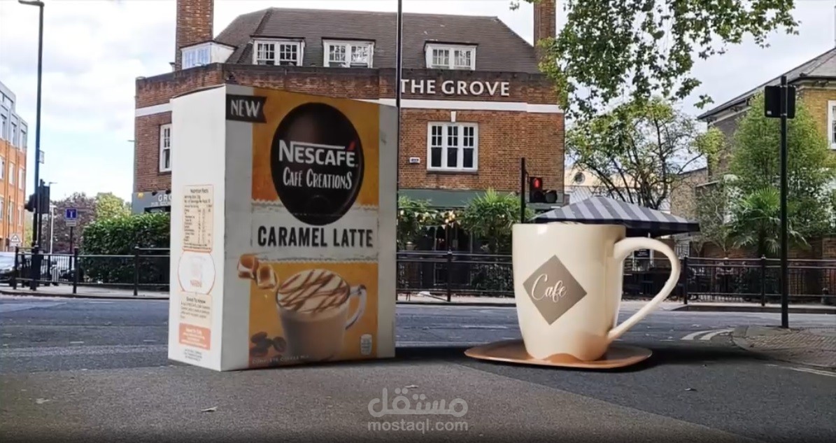 CGI Coffee Ad – Nescafé Caramel Latte | Blender & Compositing