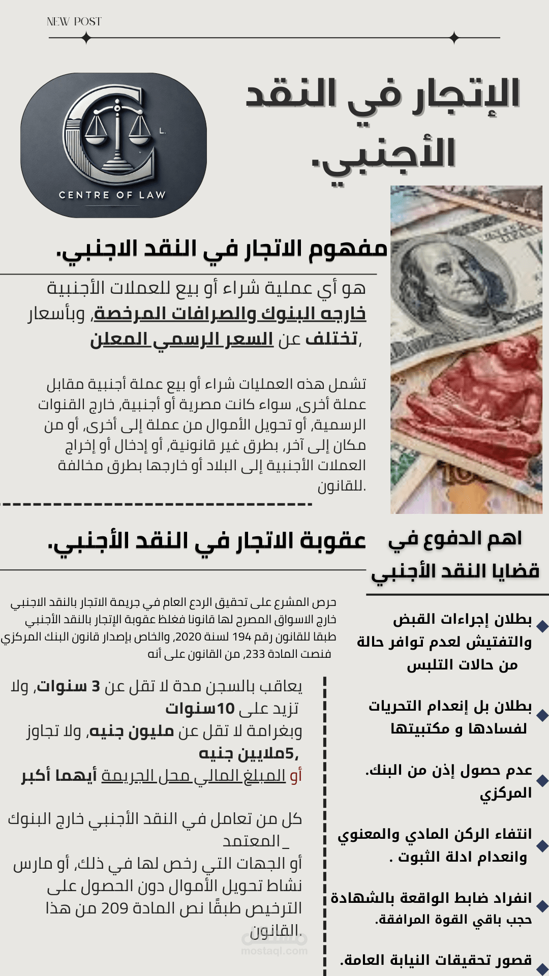 تصميم معلوماتي عن الاتجار بالنقد الاجنبي