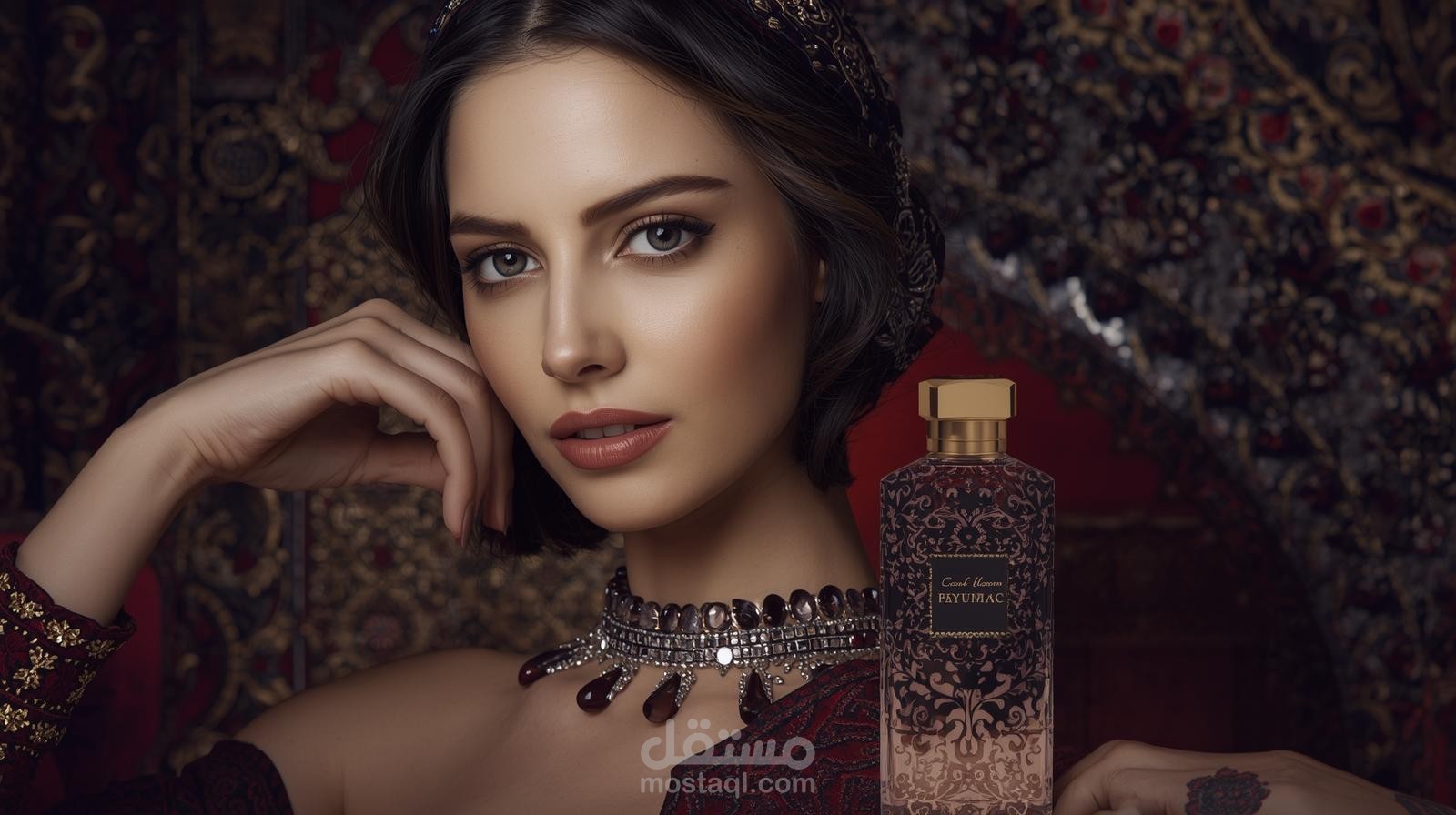 تصميم إعلان بصري فاخر (Luxury Creative) لمنتجات التجميل والعطور
