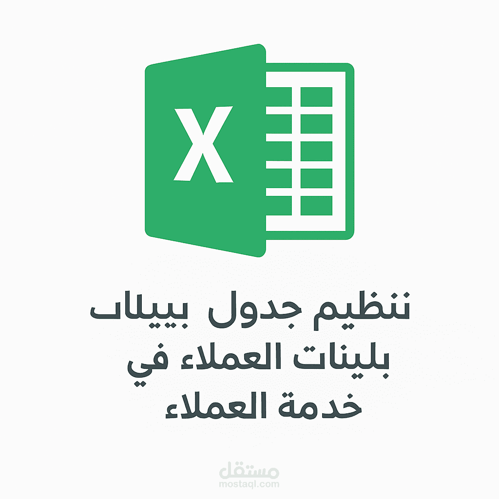 تنظيم جدول بيانات لبيانات العملاء في خدمة العملاء