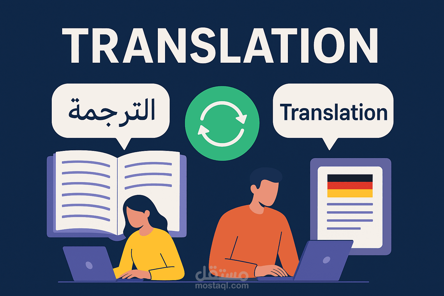 "نماذج ترجمة احترافية متعددة: من العربية والإنجليزية إلى الألمانية بجودة عالية"