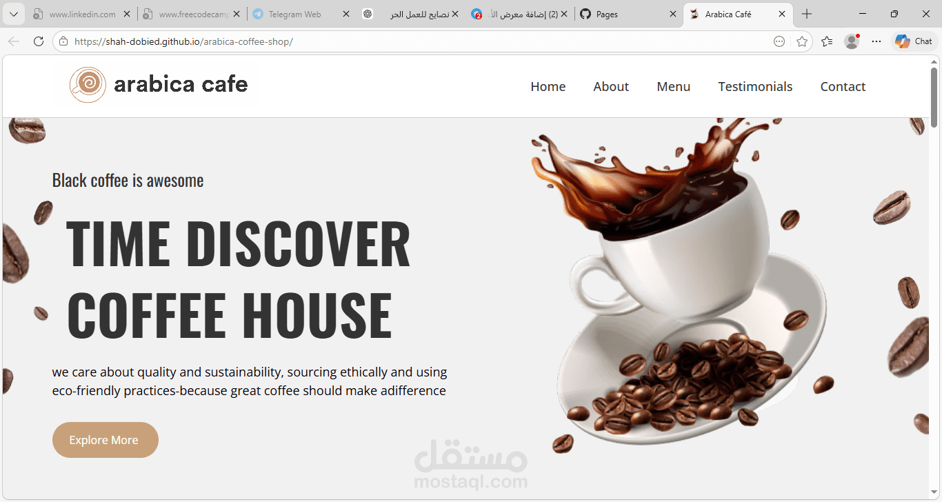 Arabica Coffee – Coffee Shop Website
