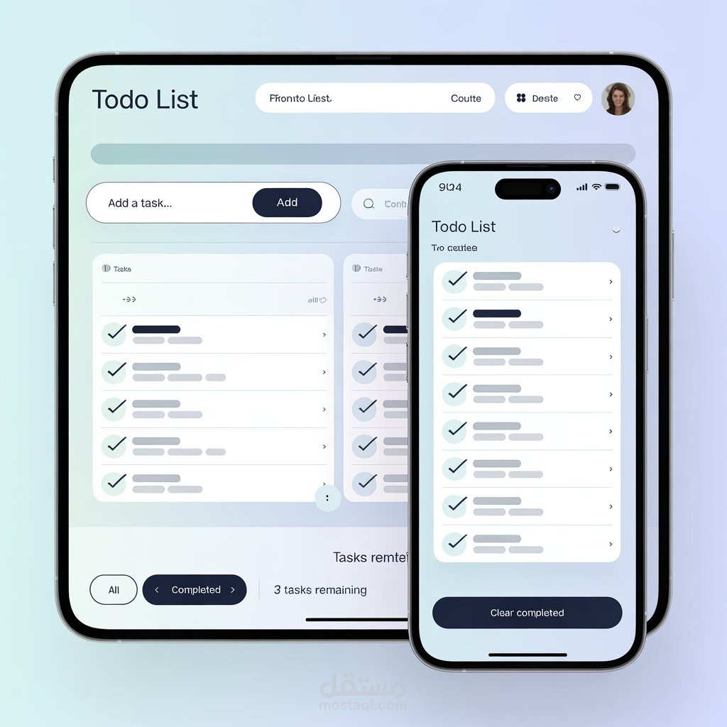 Todo List application using TypeScript  قائمه مهام يومية