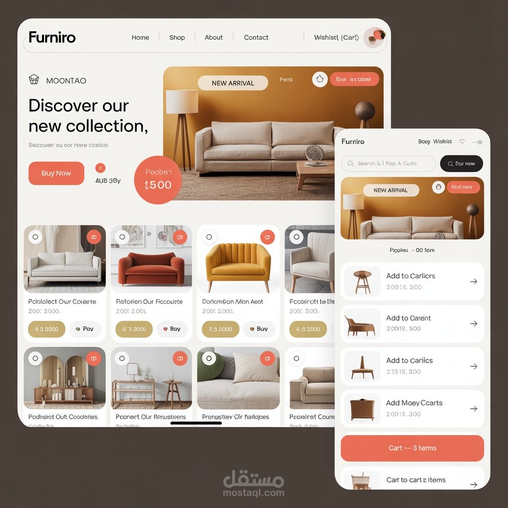 موقع Furniro - متجر الأثاث الإلكتروني