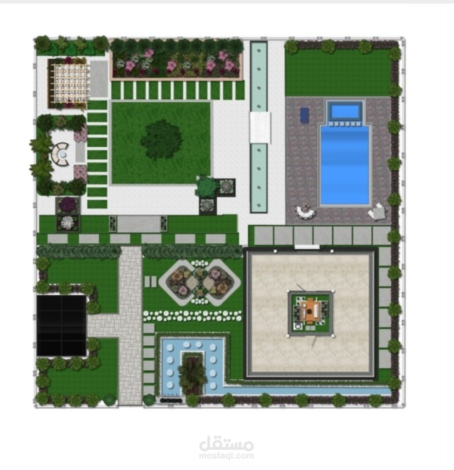 تصميم حديقة منزل 3D