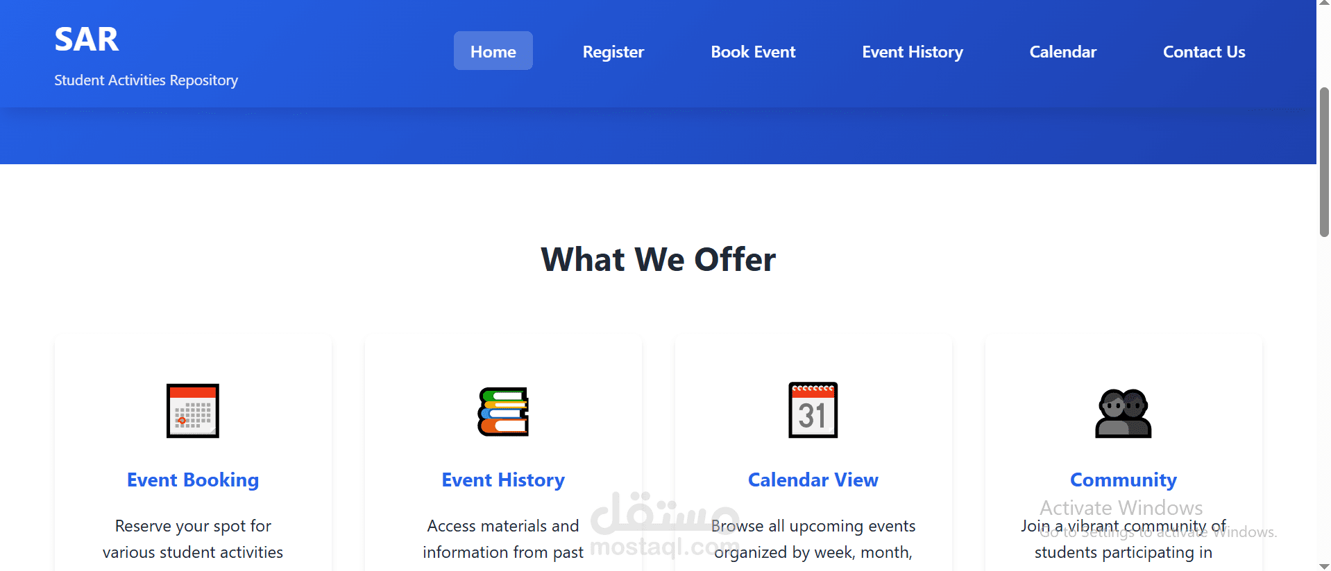 Student Activities Repository