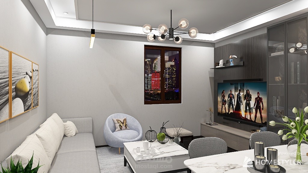 مخططات معمارية وديكور 3D لشقة سكنية مميزة