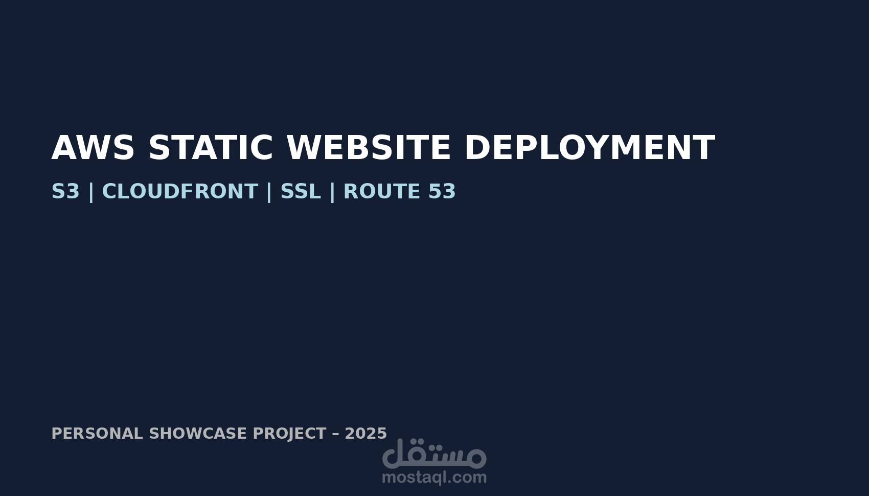 نشر موقع ثابت على AWS باستخدام S3 و CloudFront ونطاق مخصص