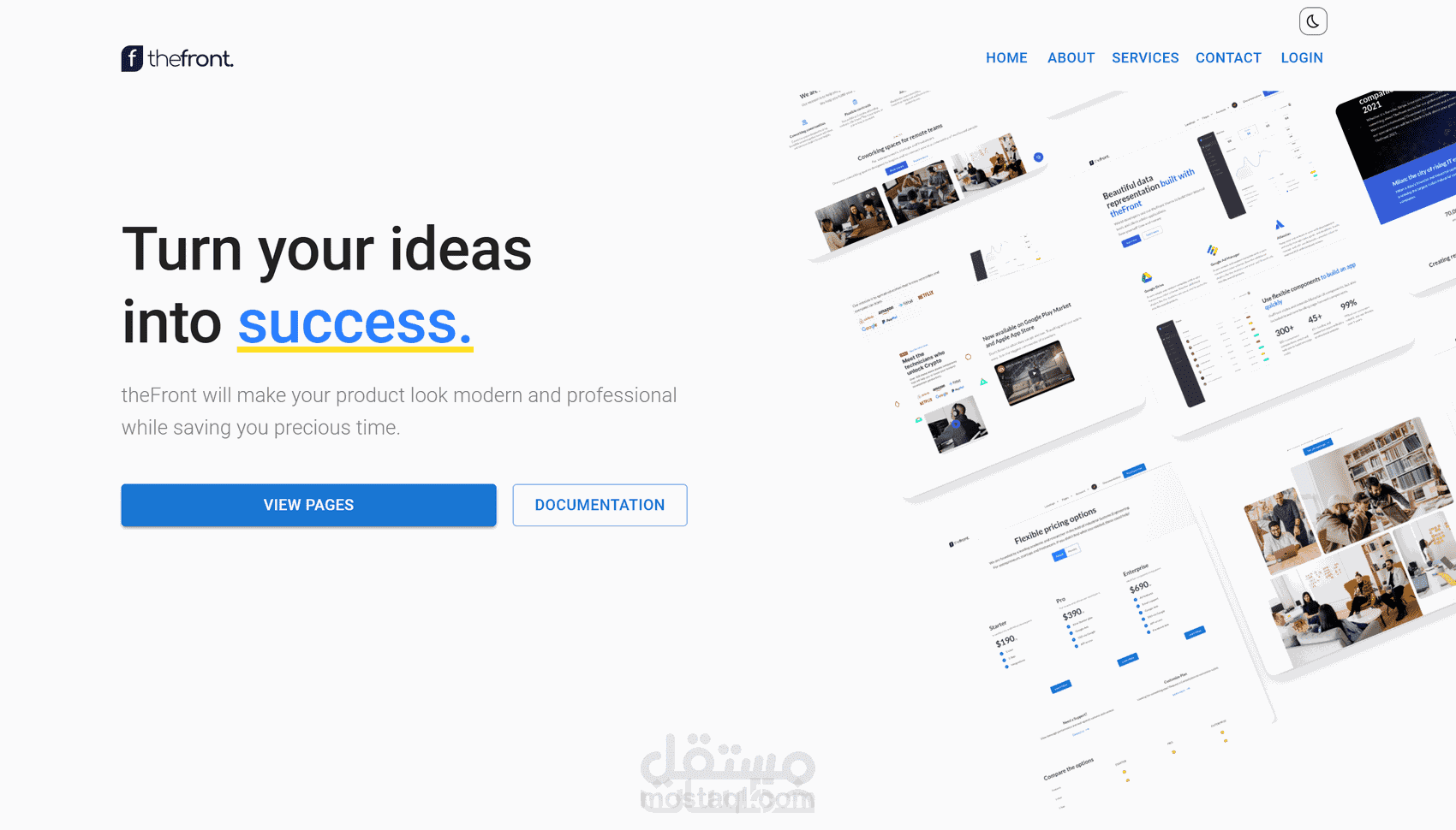 إنشاء موقع تعريفي احترافي للأفراد والشركات portfolio