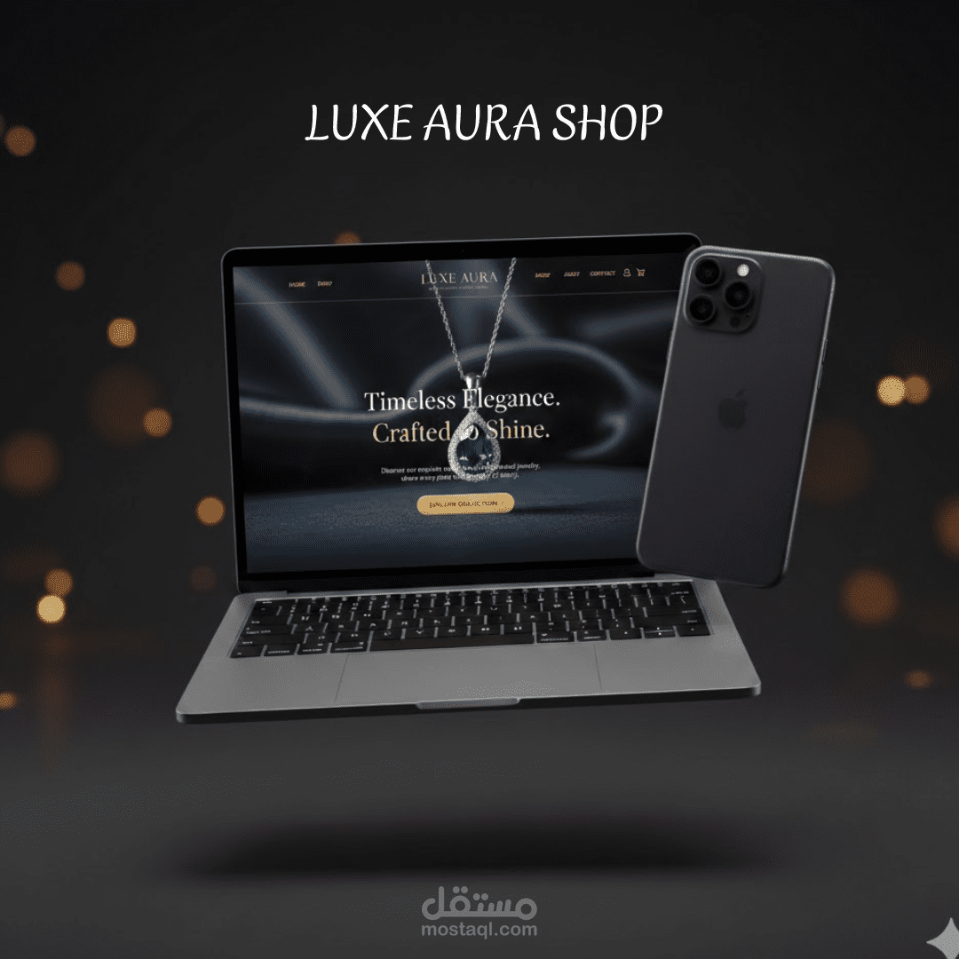 تصميم وبرمجة متجر "Luxe Aura" للمجوهرات الفاخرة