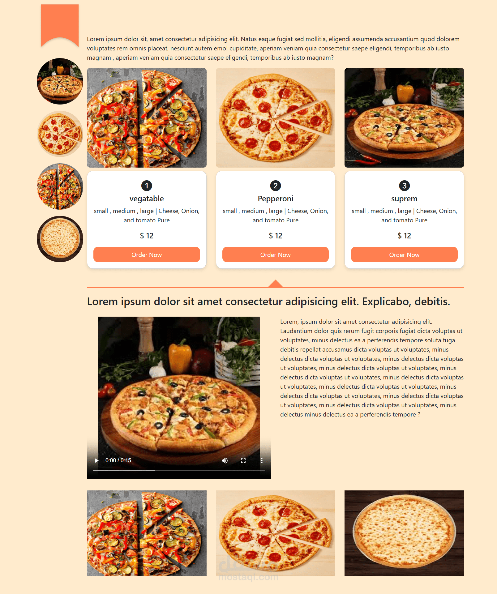 Responsive  Pizza Restaurant  home page