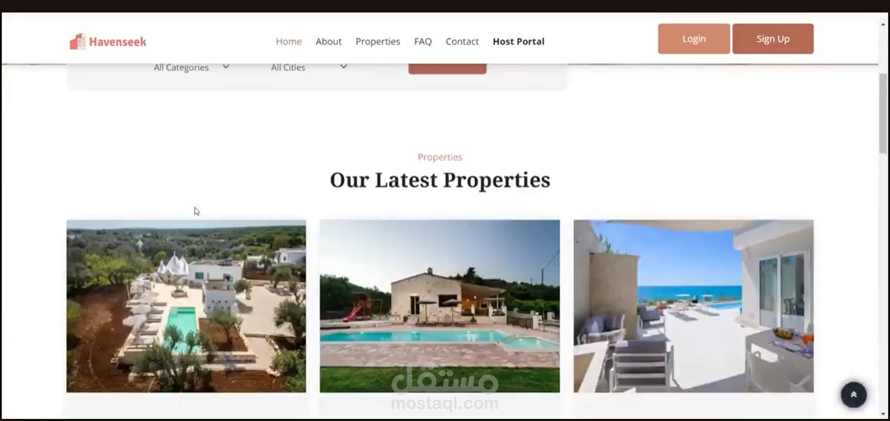 تطبيق ويب لحجز القاعات والأماكن العامة – Havenseek