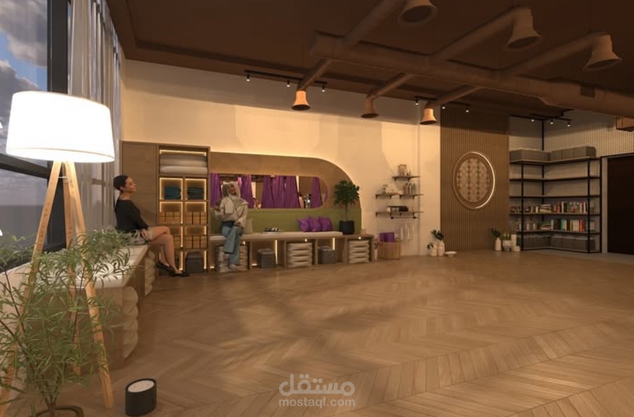 تصميم استوديو yoga and antigravity