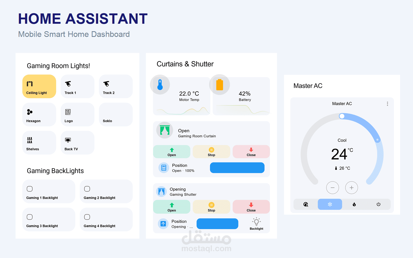 نظام منزل ذكي باستخدام Home Assistant | تحكم بالإضاءة والستائر والتكييف من الموبايل