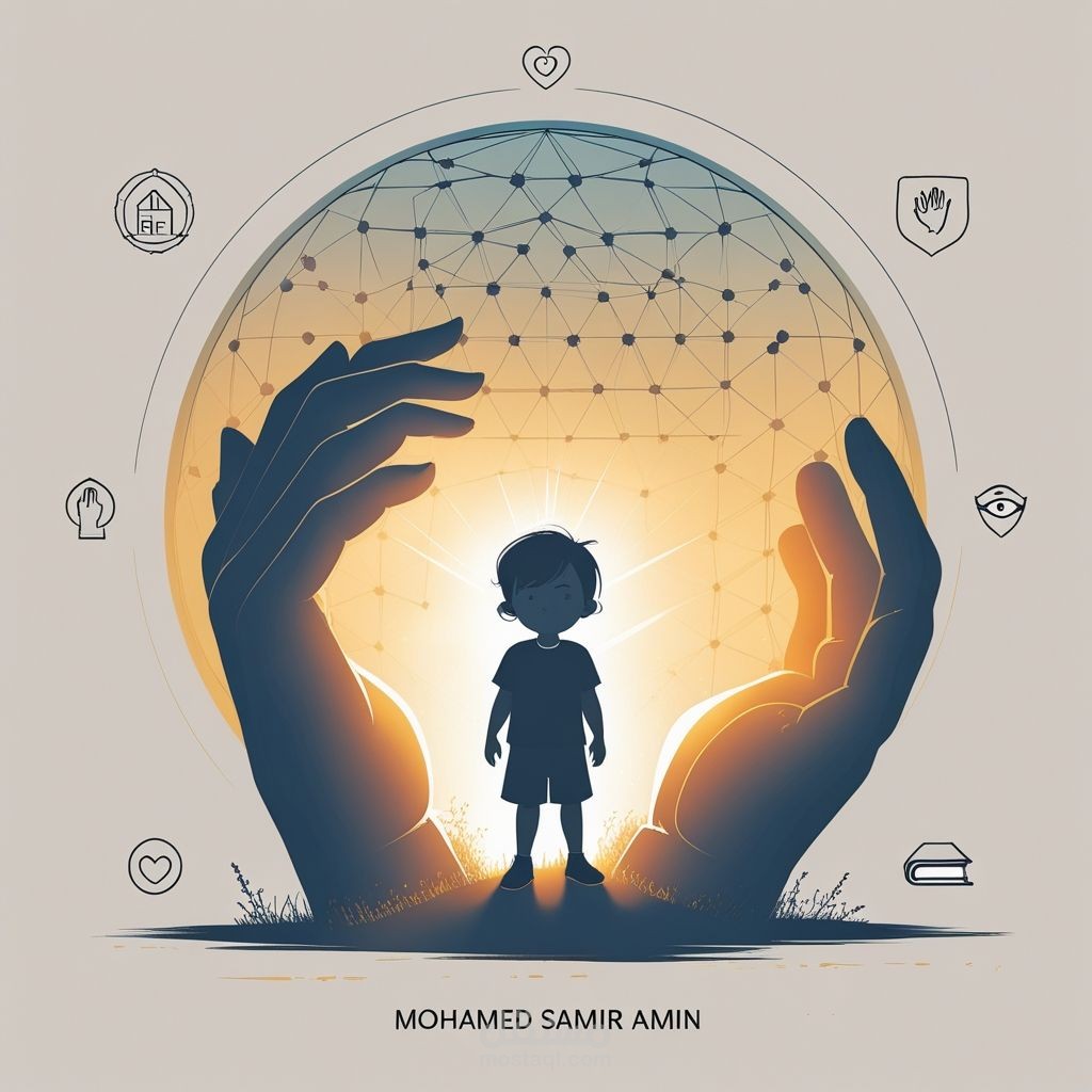 تصميم بعنوان حصِّن طفلك بالوعي لا بالخوف