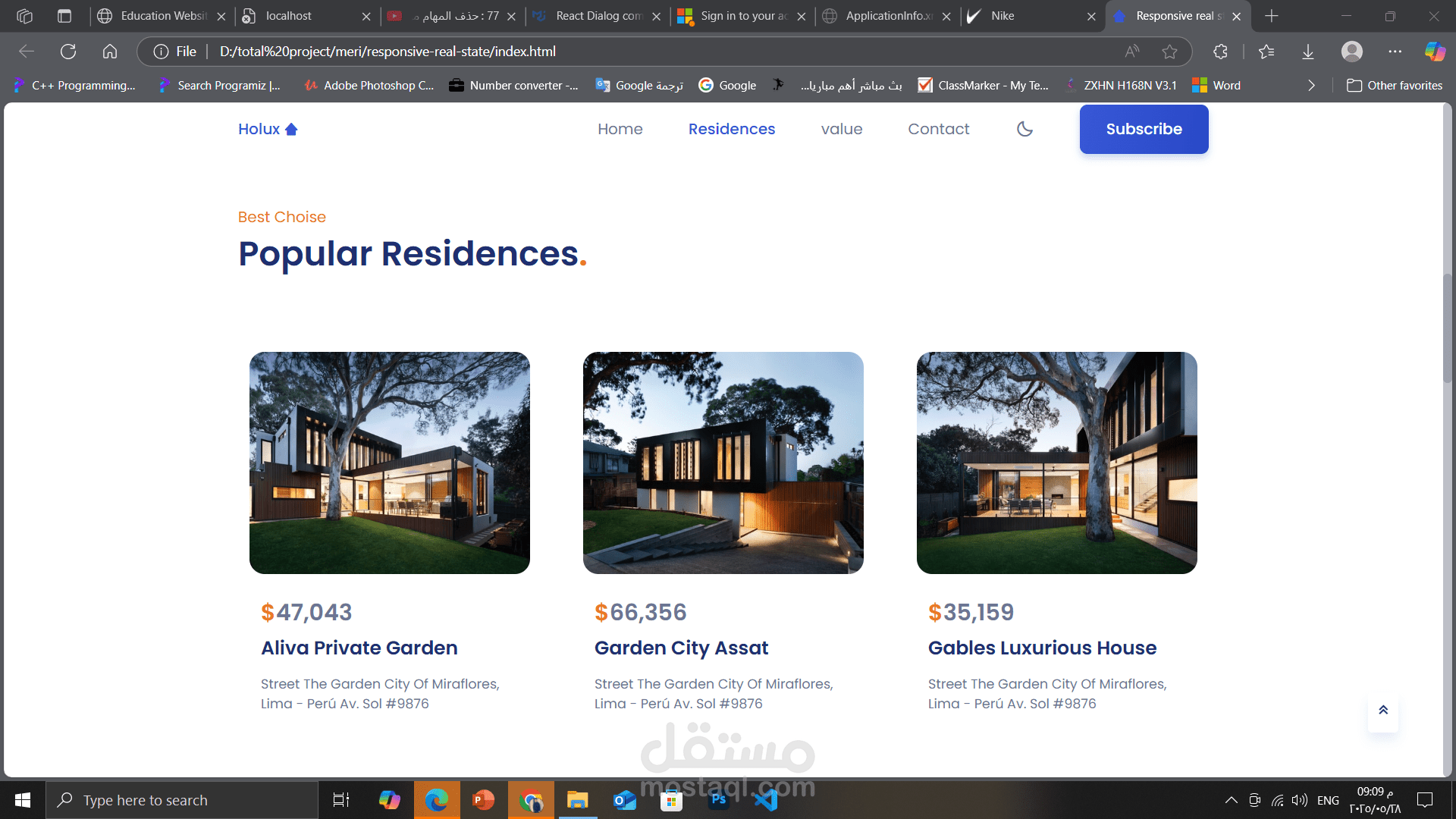 Responsive real state website