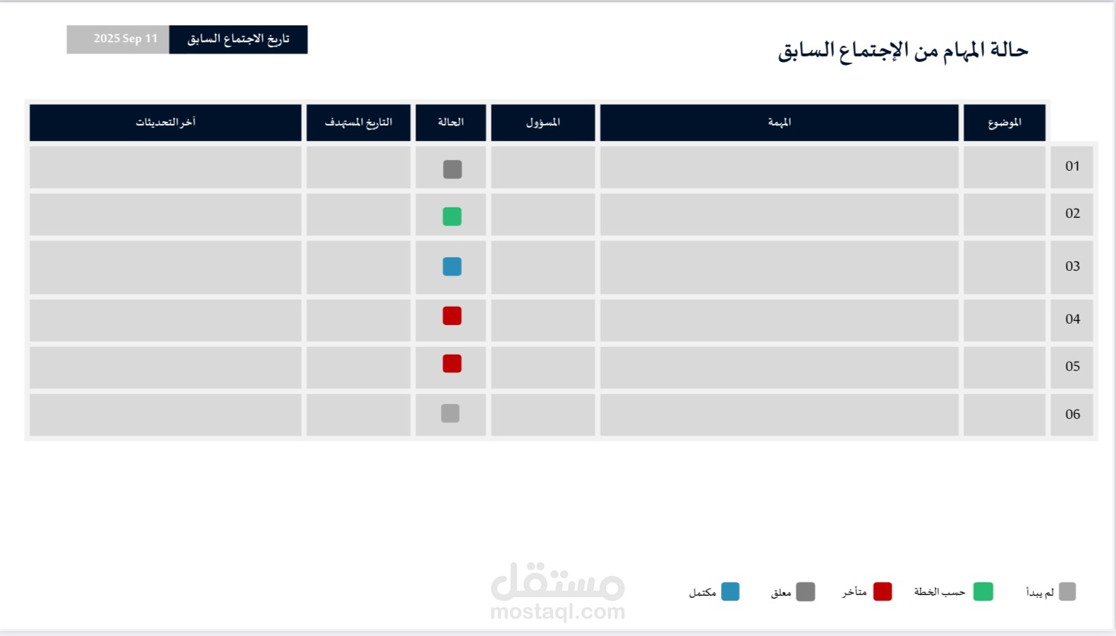 إعداد تقارير للاجتماعات
