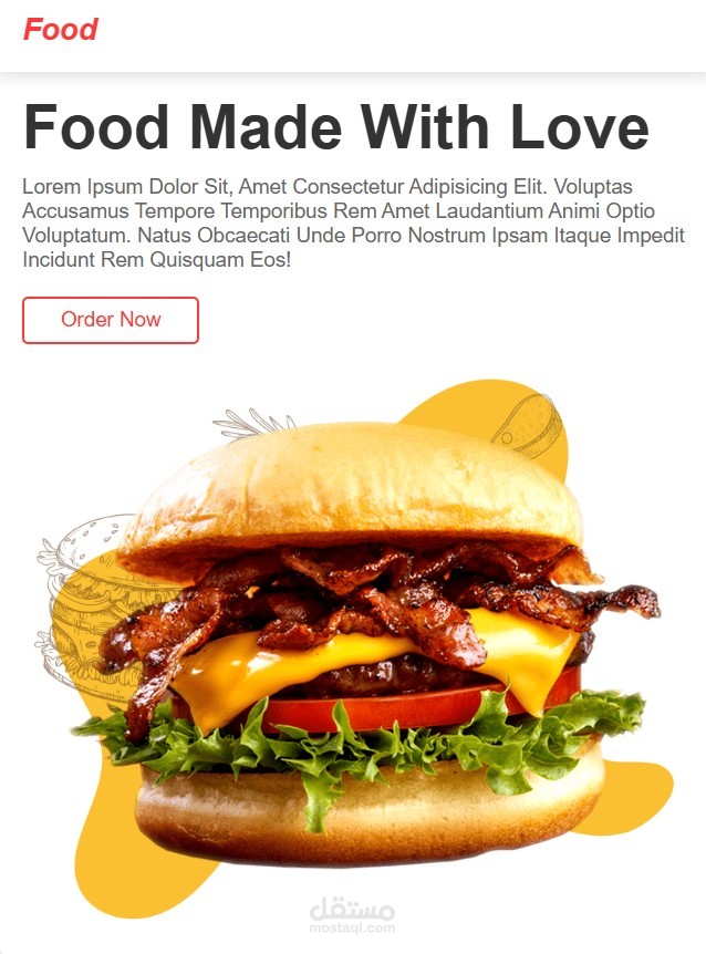 Food Website – تصميم وبرمجة موقع عرض قائمة الطعام