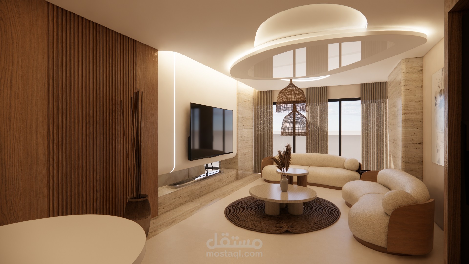 تصميم شقة سكنية بنظام بوهيمي