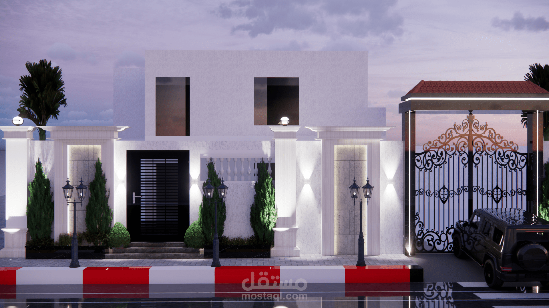Luxury residential villa fence design