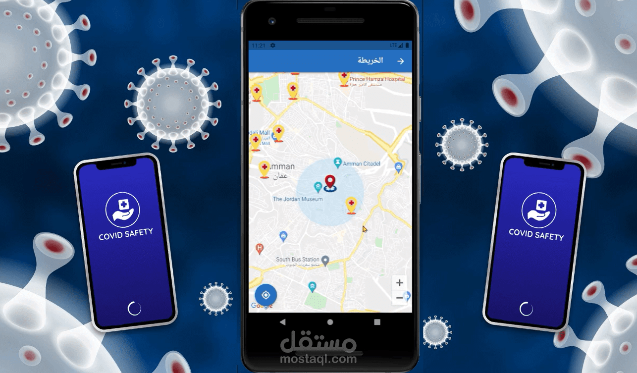 Covid Safety - nearest Hospital Map