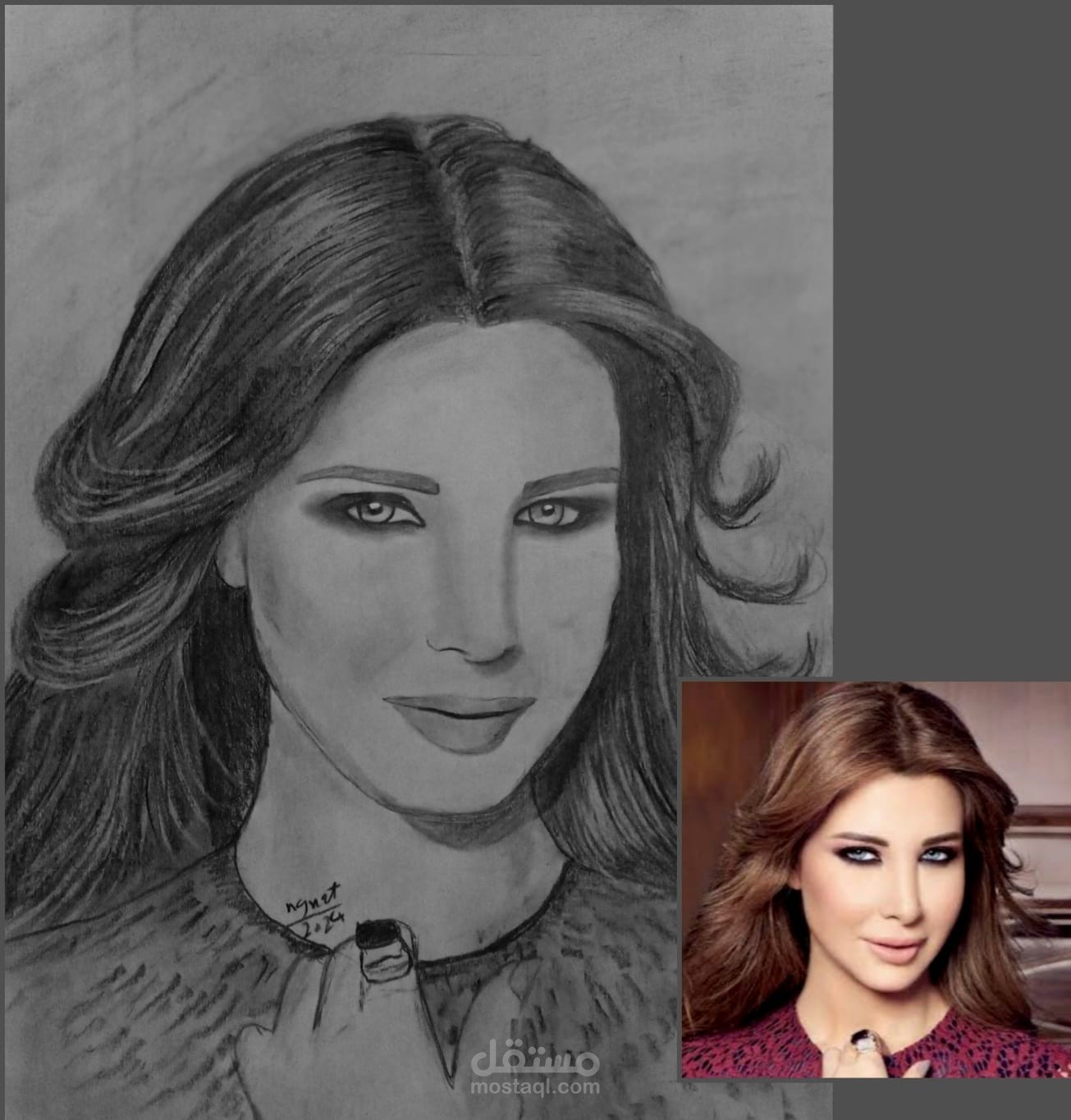 بورتريه فحم ورصاص نانسي عجرم
