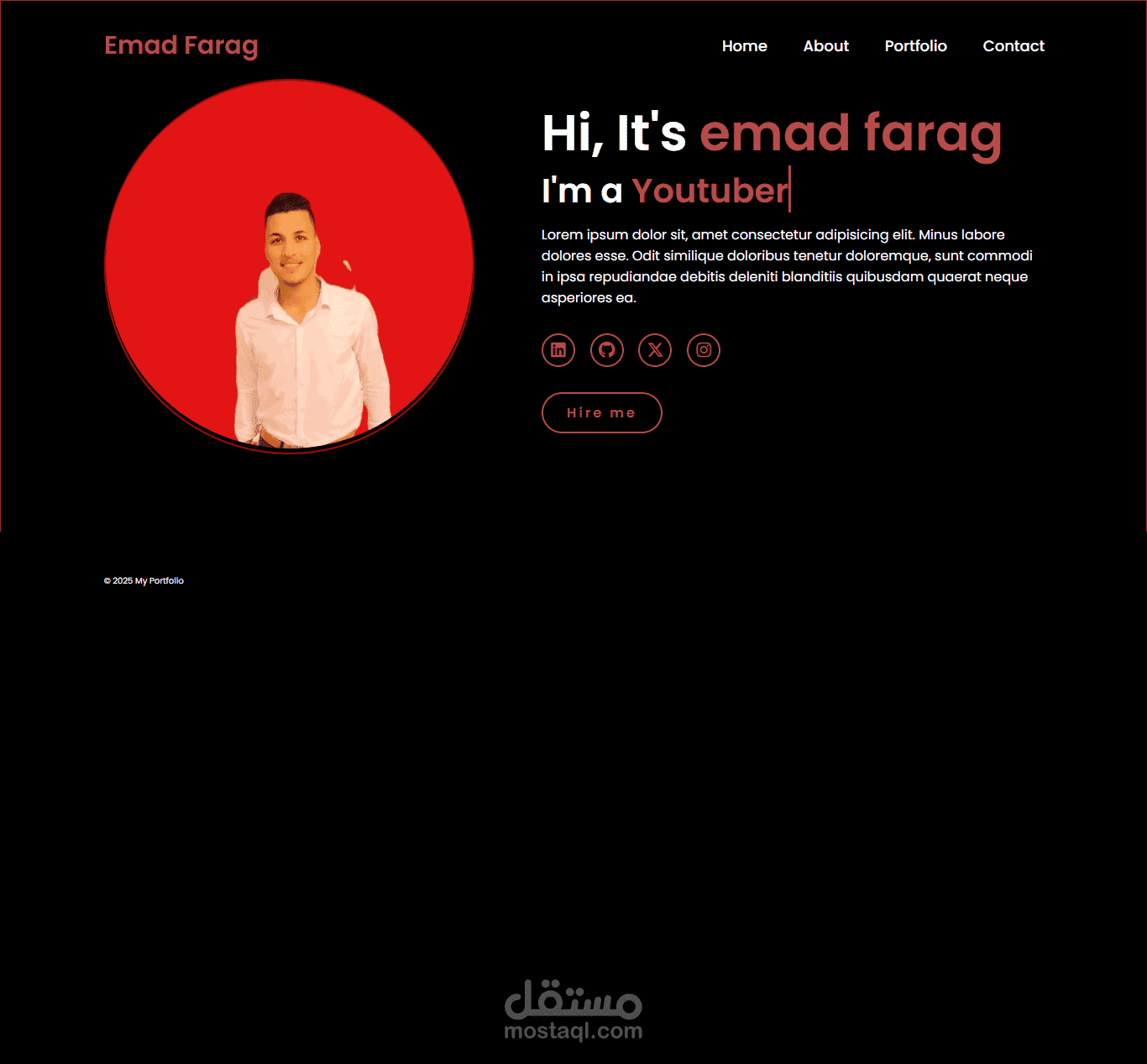 مبرمج وجهات امامية للمتصفحات\مدخل بيانات لدي خبرة في تصميم المواقع وشبكات الانترنت  (Frontend/Backend