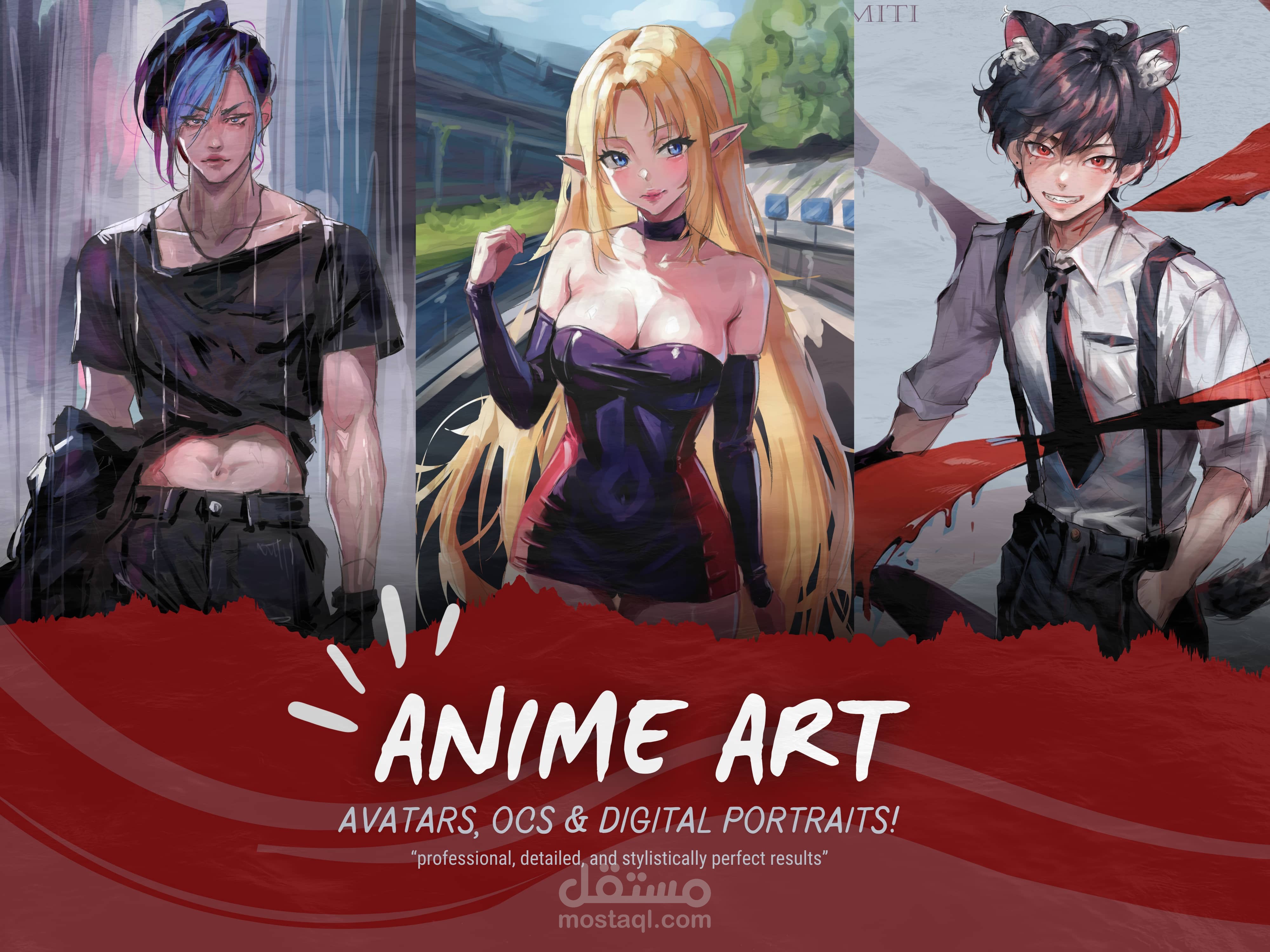 رسومات أنمي مذهلة – أفاتارات، شخصيات أصلية (OC) وبورتريهات رقمية!