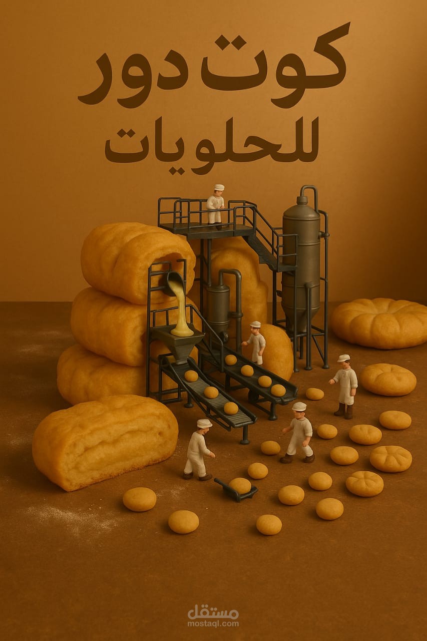 عمل اعلان فريد من نوعه   لمحل مخبوزات بالذكاء الاصطناعي