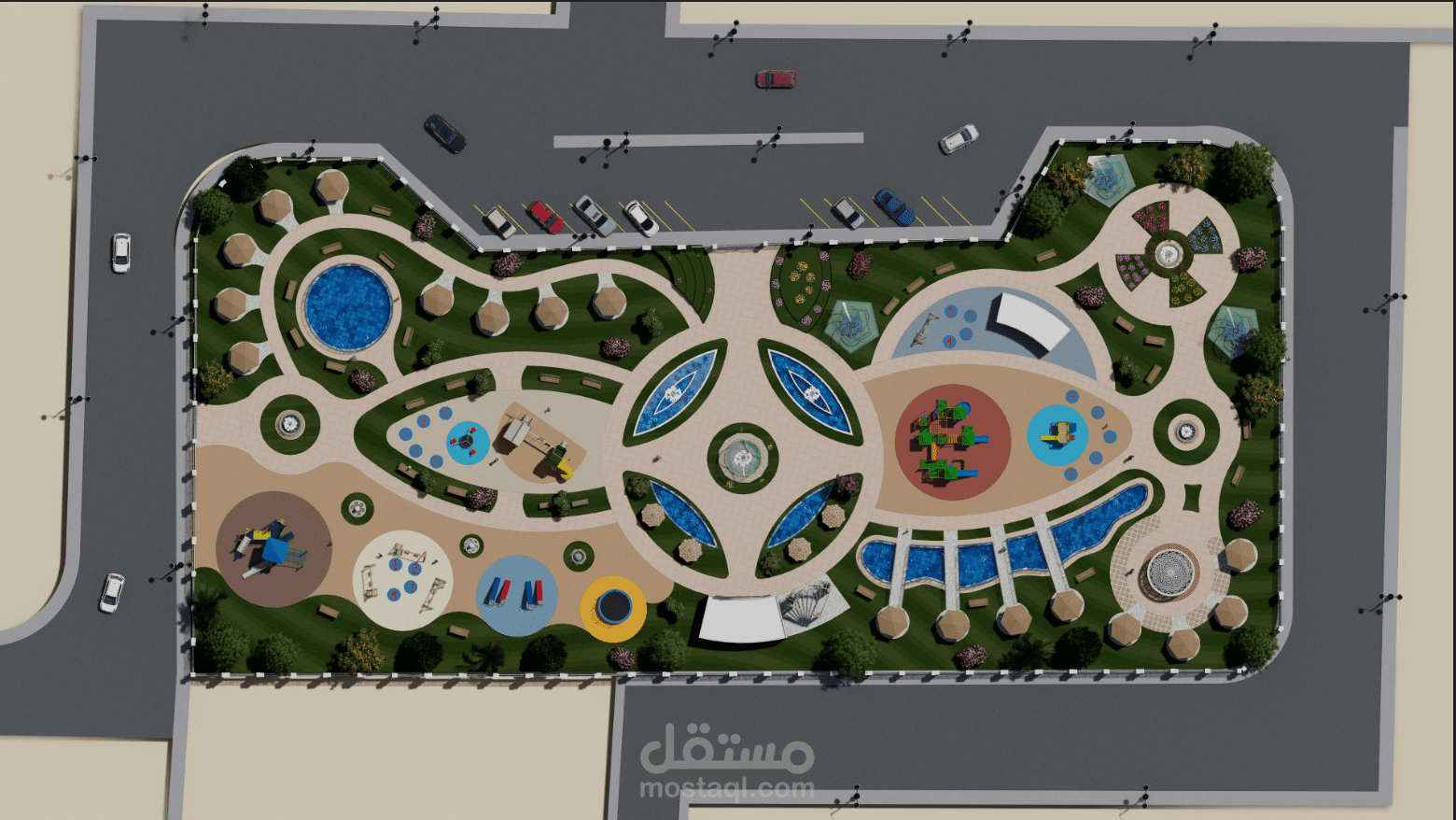 تصميم حديقة عامة لحي سكني