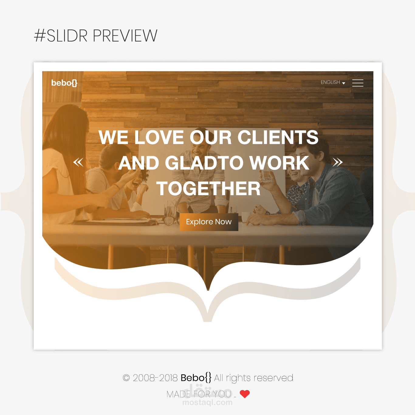 تصميم موقع وكالة {}Bebo  الاعلانية " UX /UI "