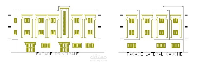 رسم معماري لشركة من طابقين