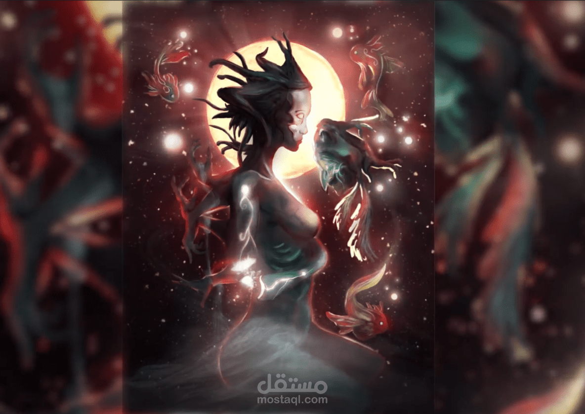 Digital art animation تحريك صوره مرسومه