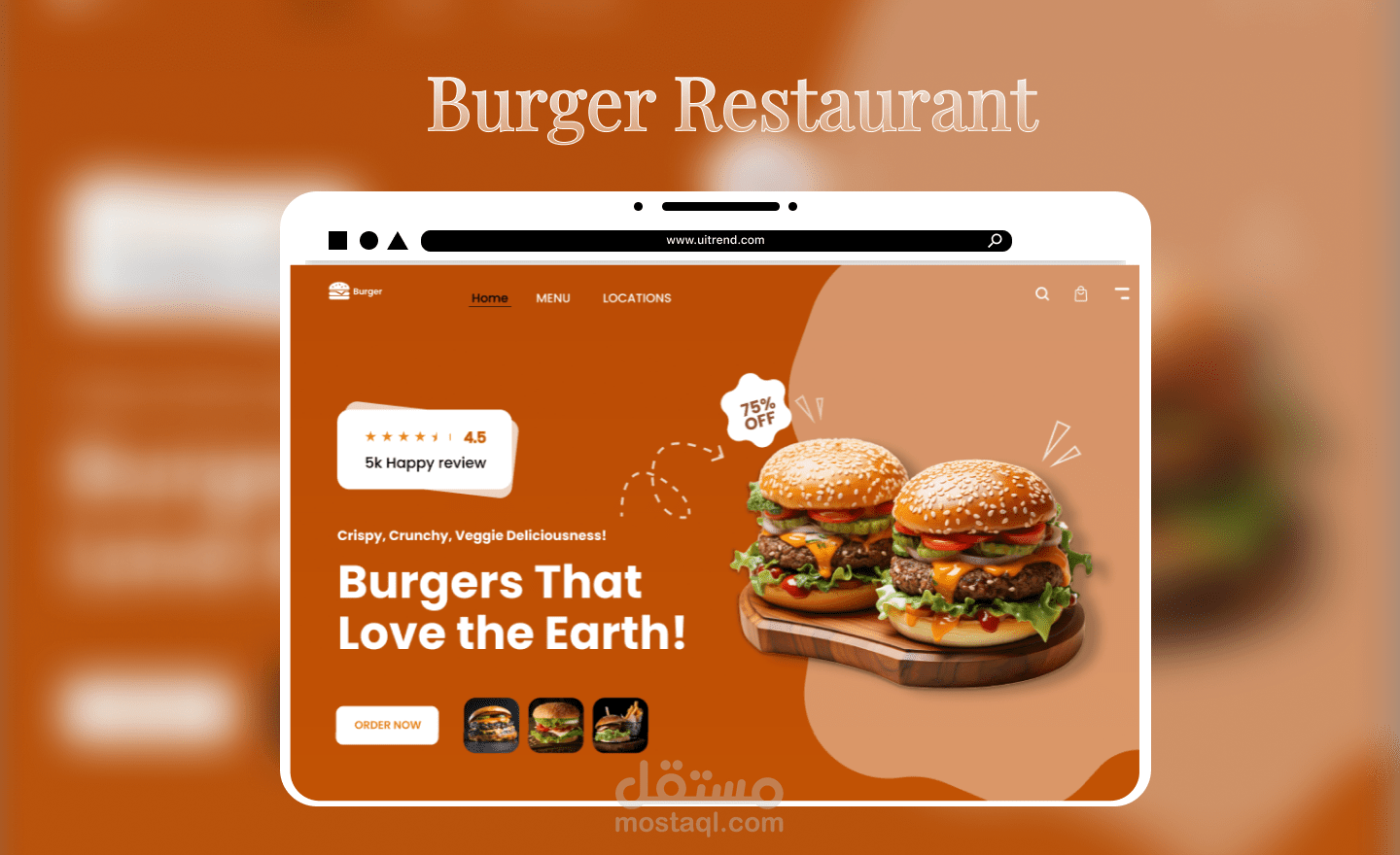 تصميم صفحة هبوط (Landing Page) لمحل برجر باستخدام Figma