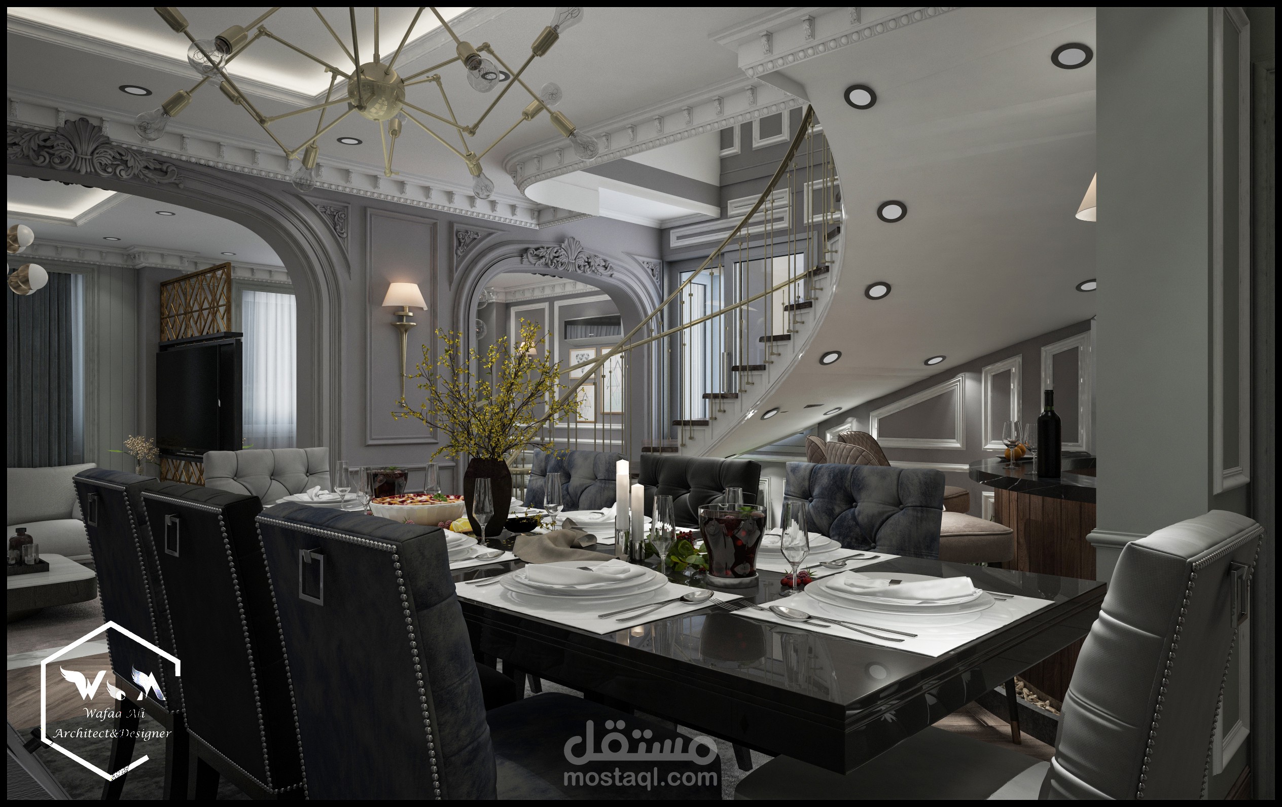 تصميم داخلى لاى شقة او فراغ 10$ لكل 1 متر مربع