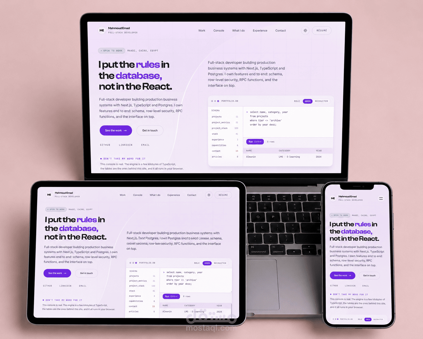 موقع شخصي بواجهة تفاعلية | Portfolio
