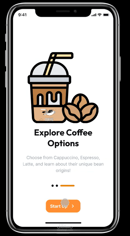 تصميم ل coffee shop app بستخدام ال figma