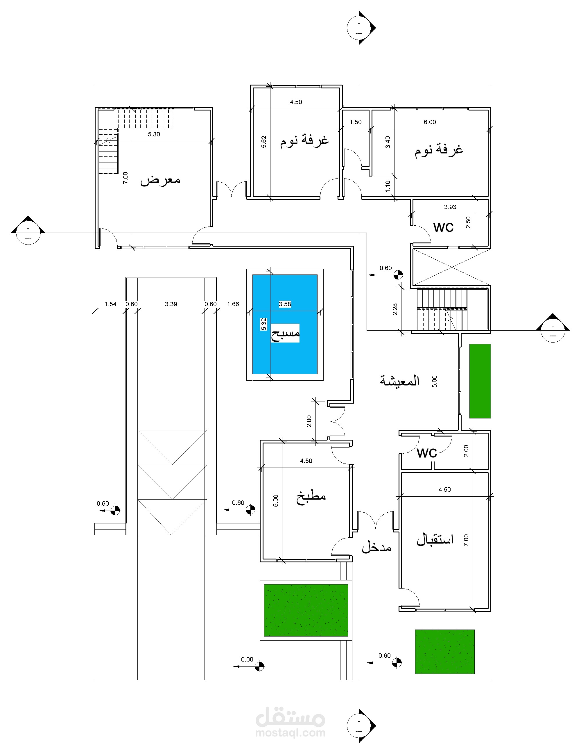 تصميم فيلا سكنية بمساحة 600m2